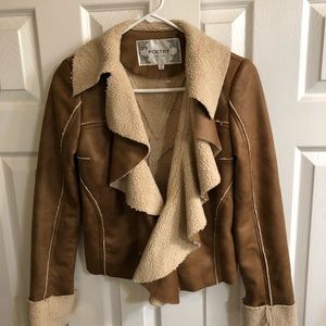 Faux suede brown jacket. Never worn